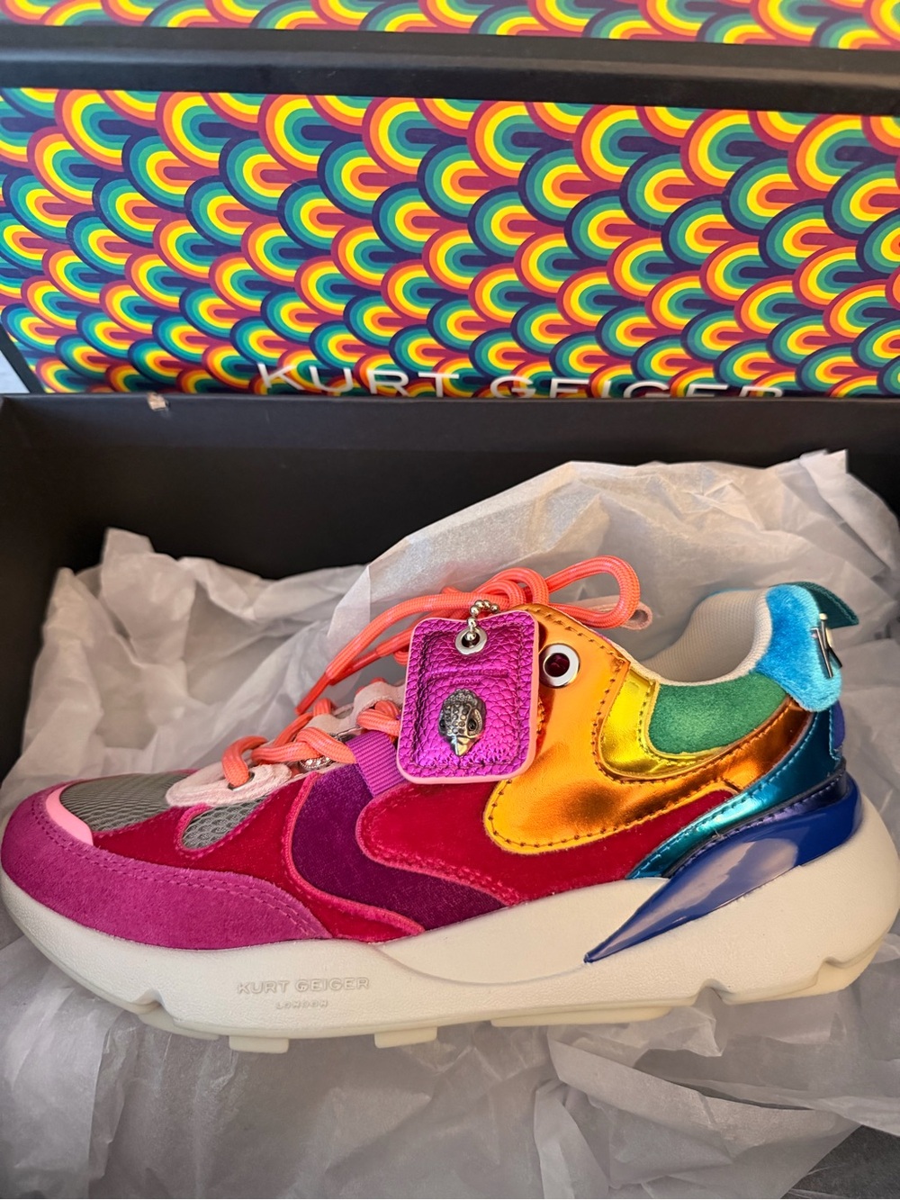 Kurt Geiger Rainbow Multicolor Platform Sneaker